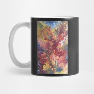 Abstract Galaxy Painting in Red, Gold, and Black Mug